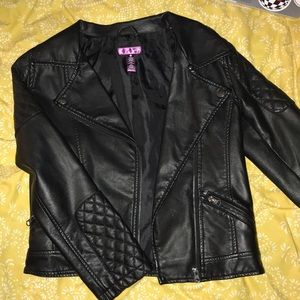 Aqua faux leather jacket